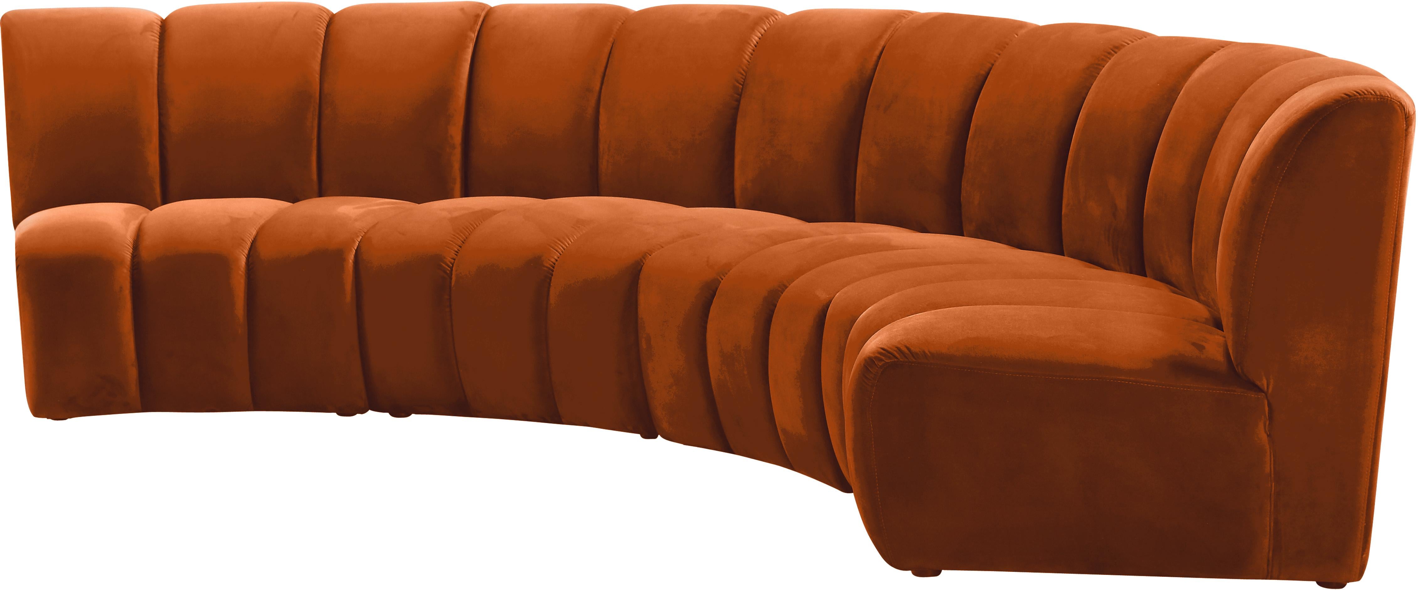 Infinity Cognac Velvet 4pc. Modular Sectional - Luxury Home Furniture (MI)