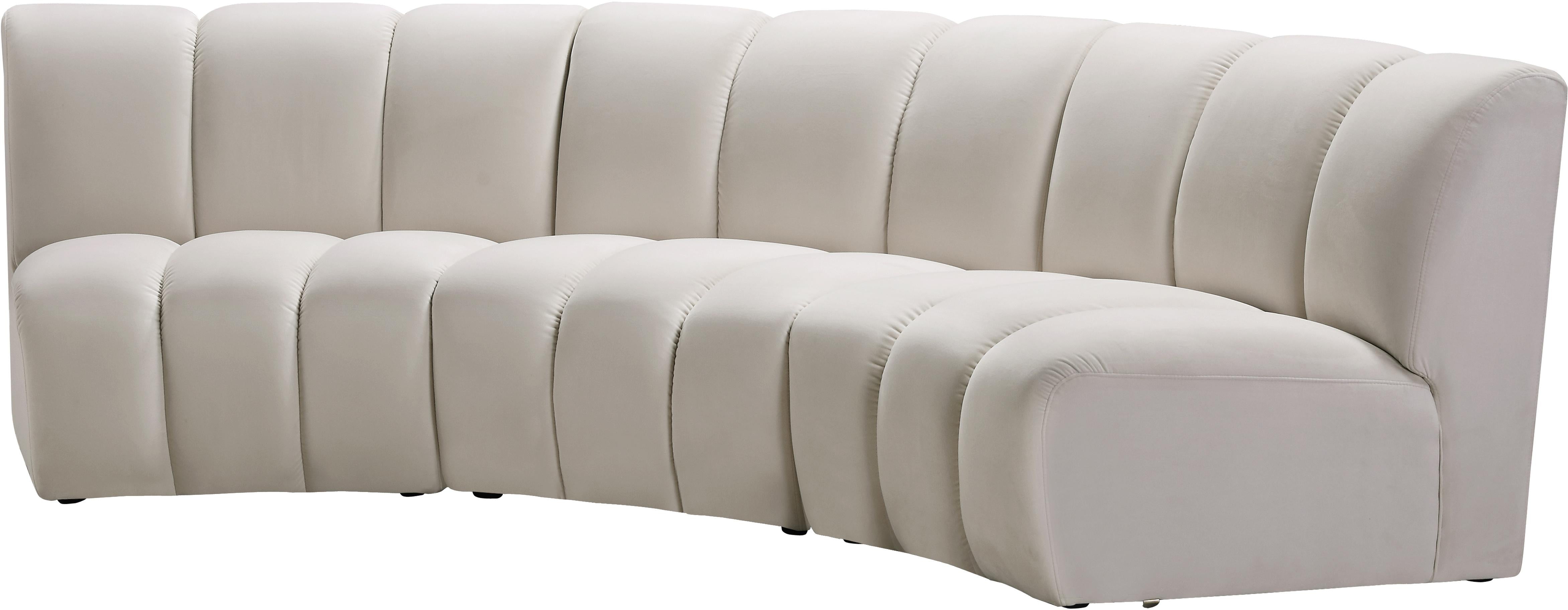 Infinity Cream Velvet 3pc. Modular Sectional - Luxury Home Furniture (MI)