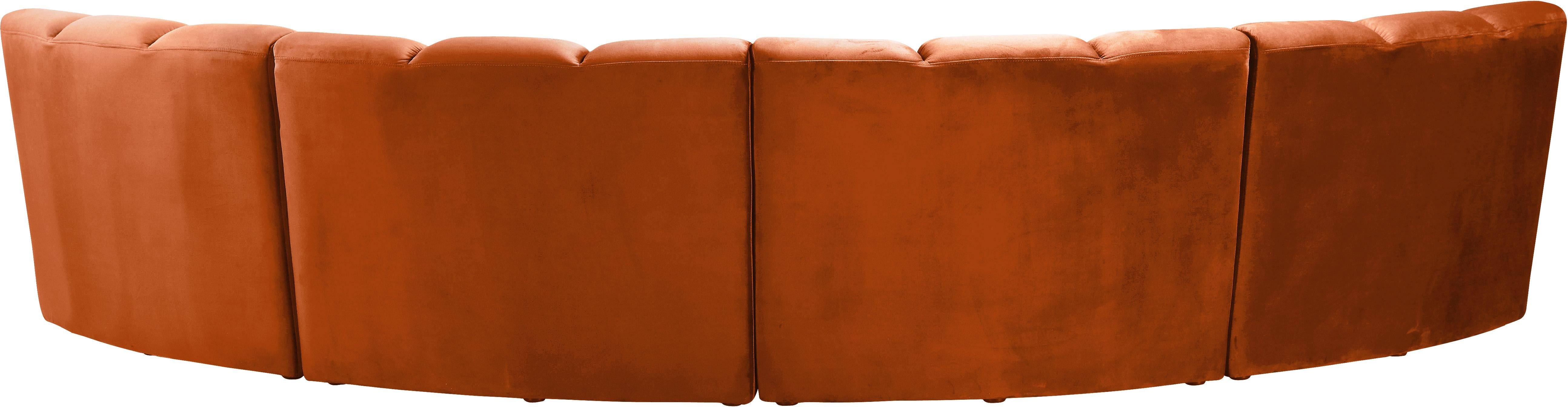Infinity Cognac Velvet 4pc. Modular Sectional - Luxury Home Furniture (MI)