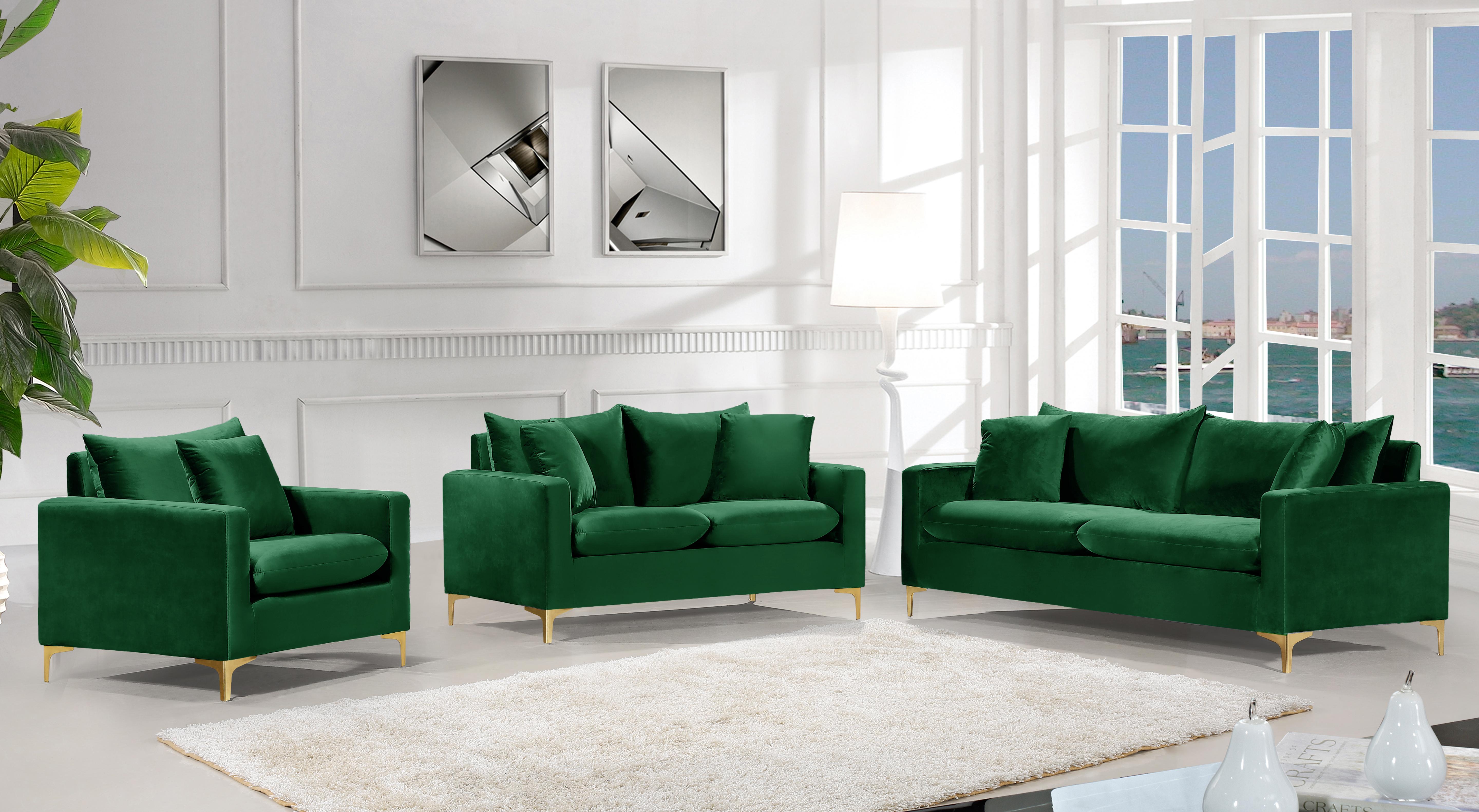 Naomi Green Velvet Loveseat - Luxury Home Furniture (MI)