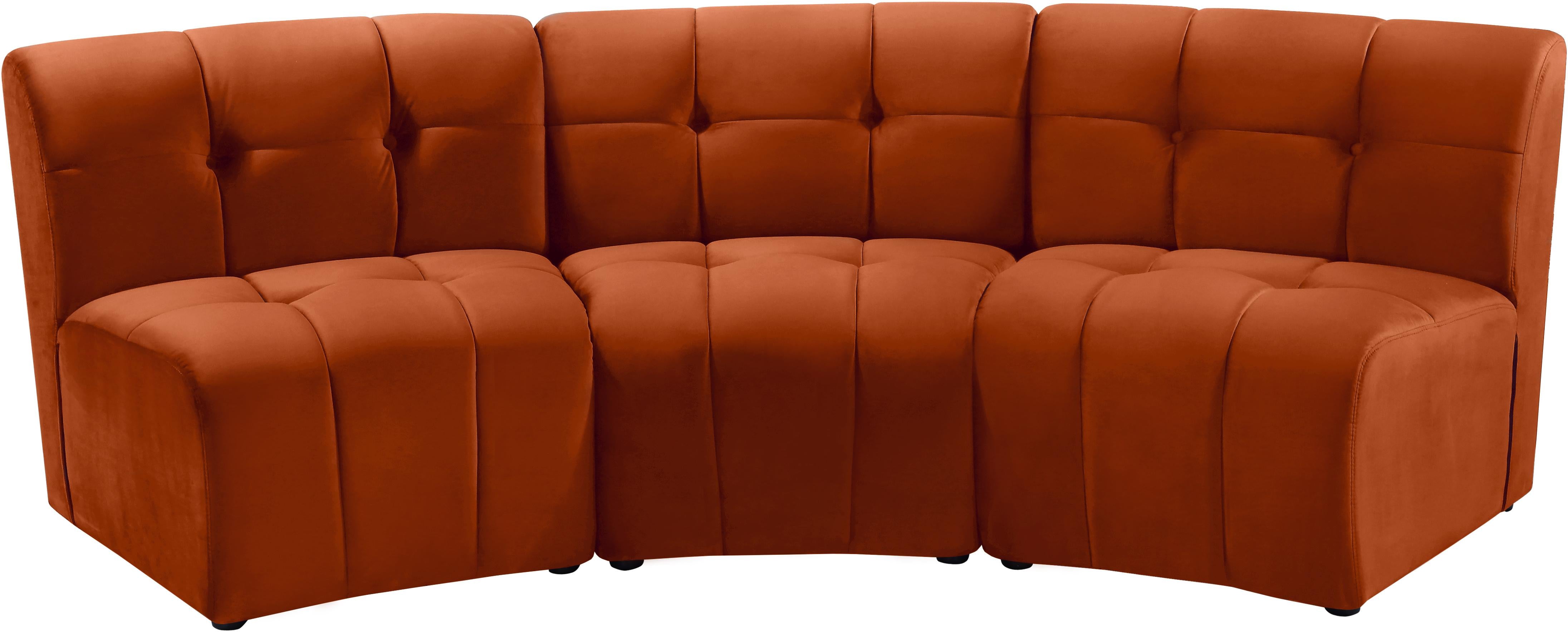 Limitless Cognac Velvet 3pc. Modular Sectional - Luxury Home Furniture (MI)