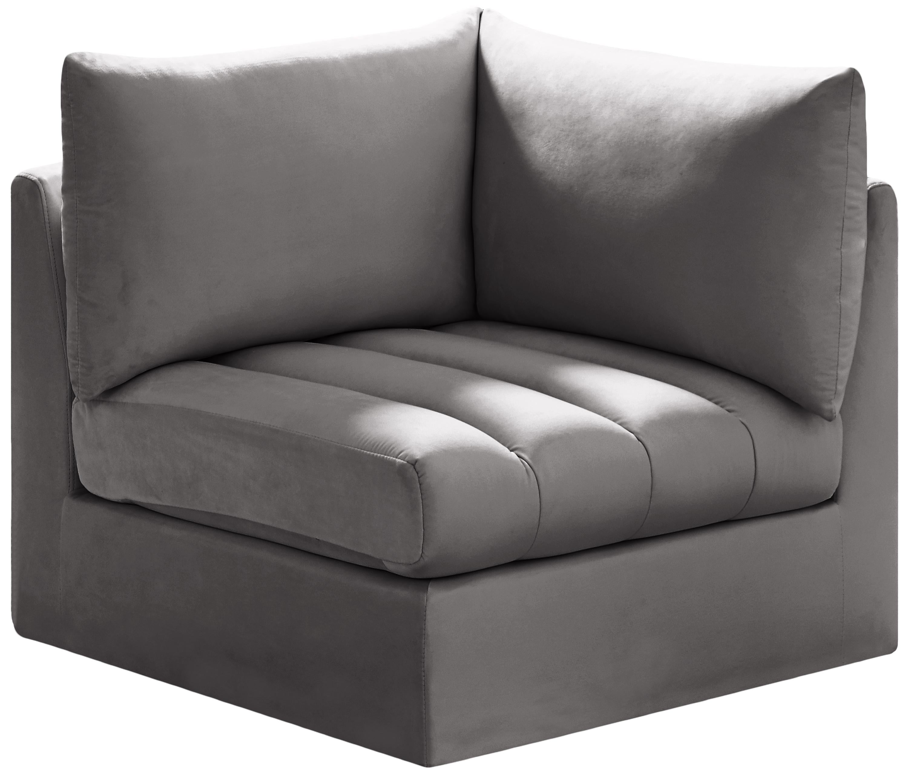 Jacob Grey Velvet Corner - Luxury Home Furniture (MI)