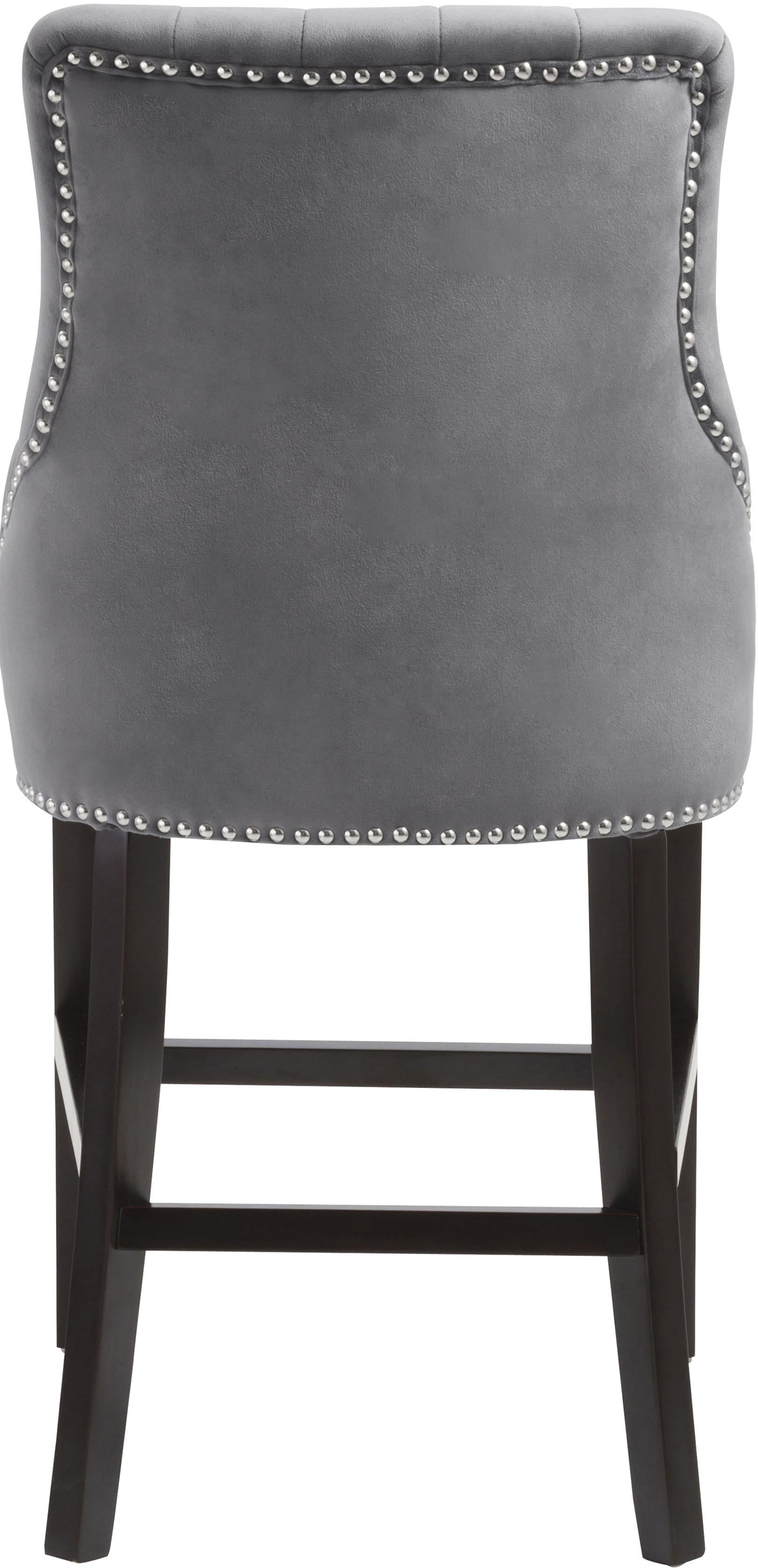 Oxford Grey Velvet Stool - Luxury Home Furniture (MI)