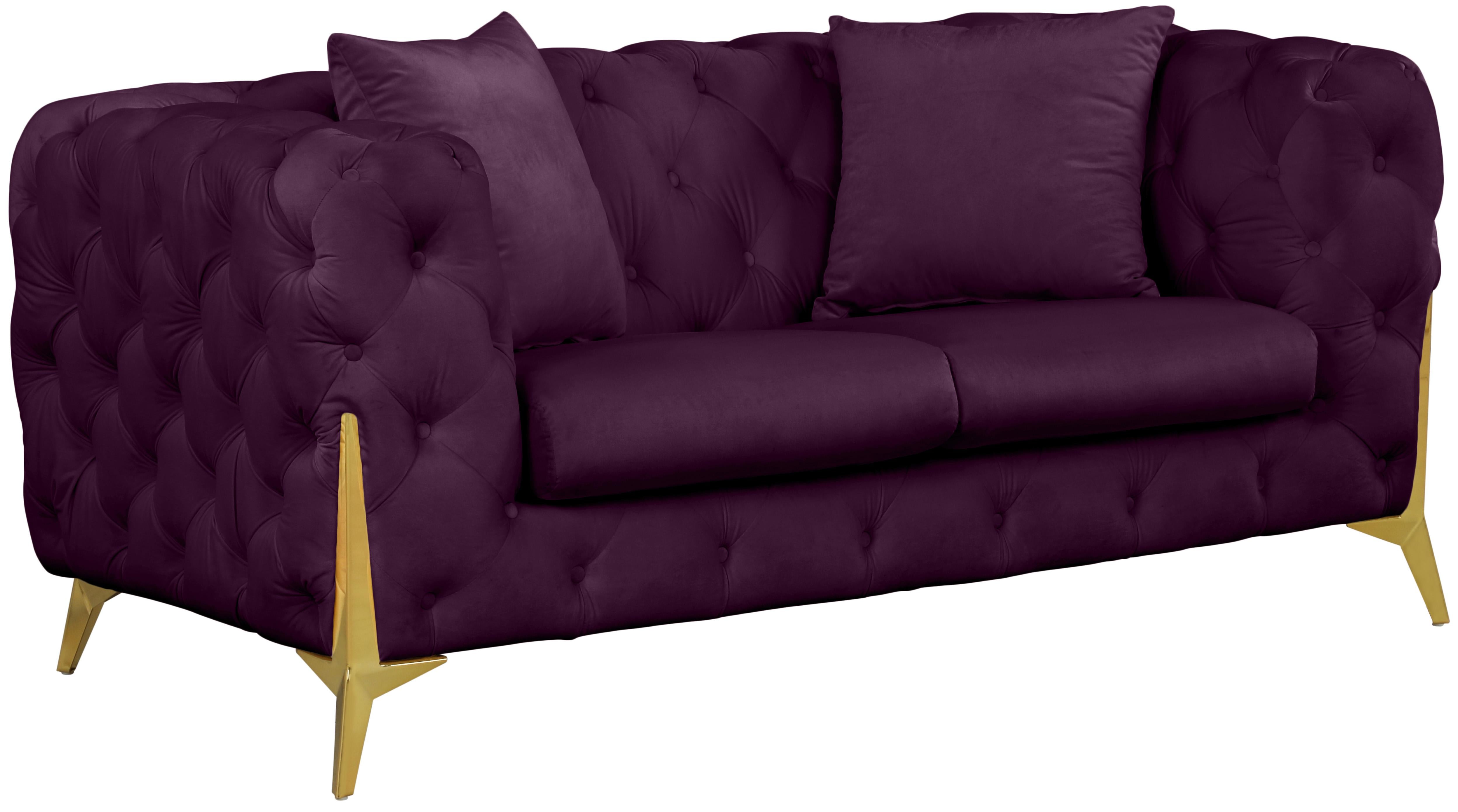 Kingdom Purple Velvet Loveseat - Luxury Home Furniture (MI)