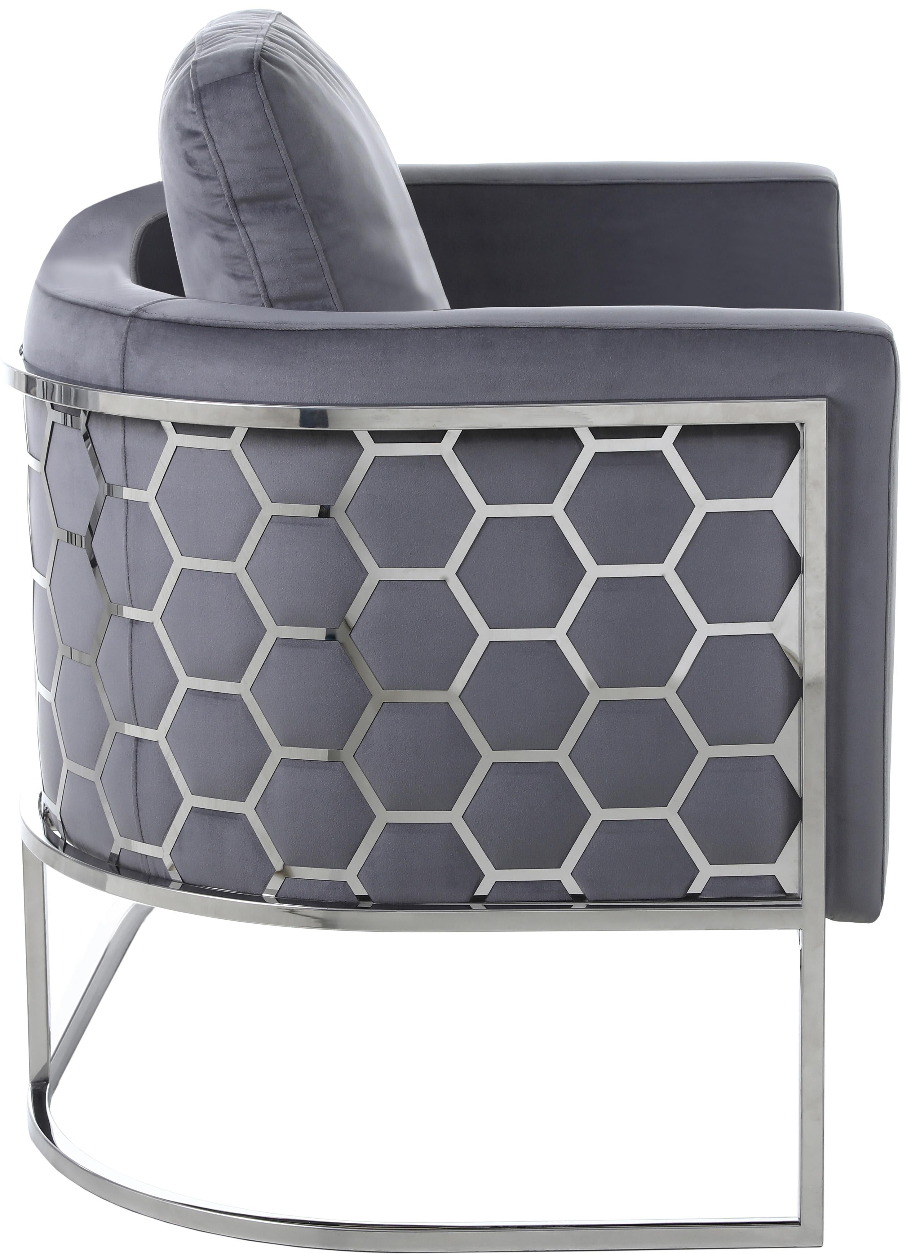 Casa Grey Velvet Loveseat - Luxury Home Furniture (MI)