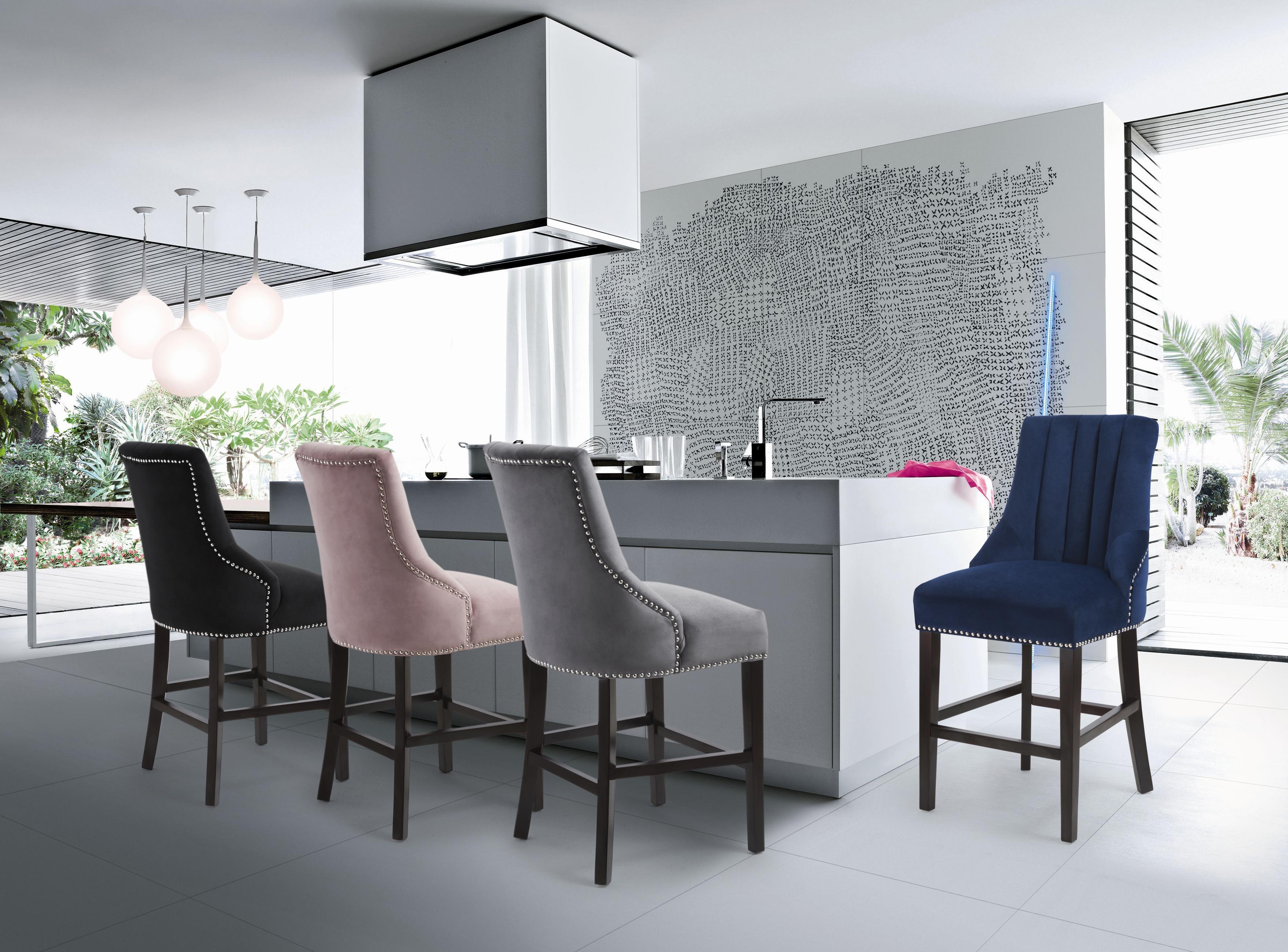 Oxford Grey Velvet Stool - Luxury Home Furniture (MI)