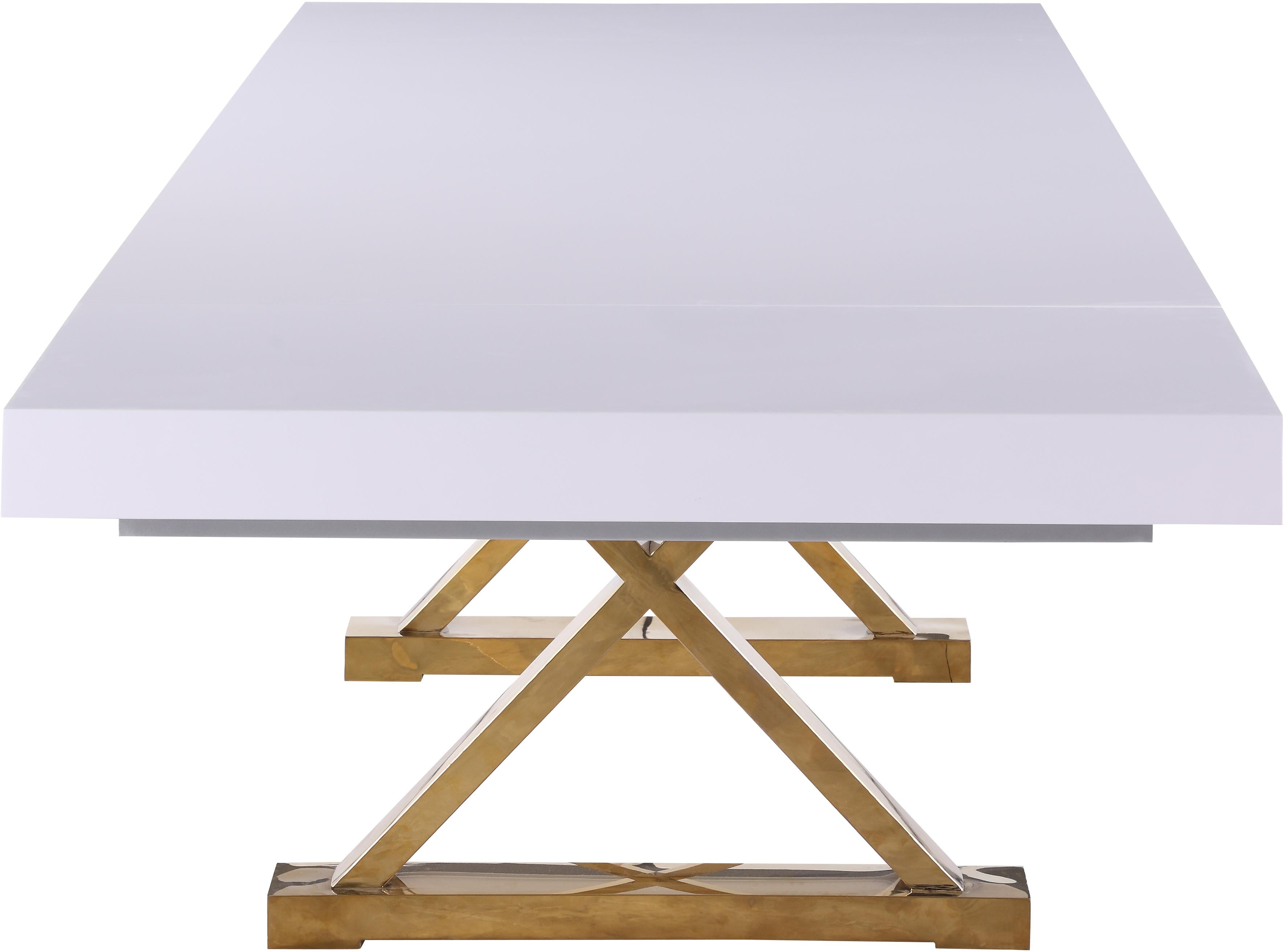 Excel White Lacquer Extendable Dining Table (3 Boxes) - Luxury Home Furniture (MI)
