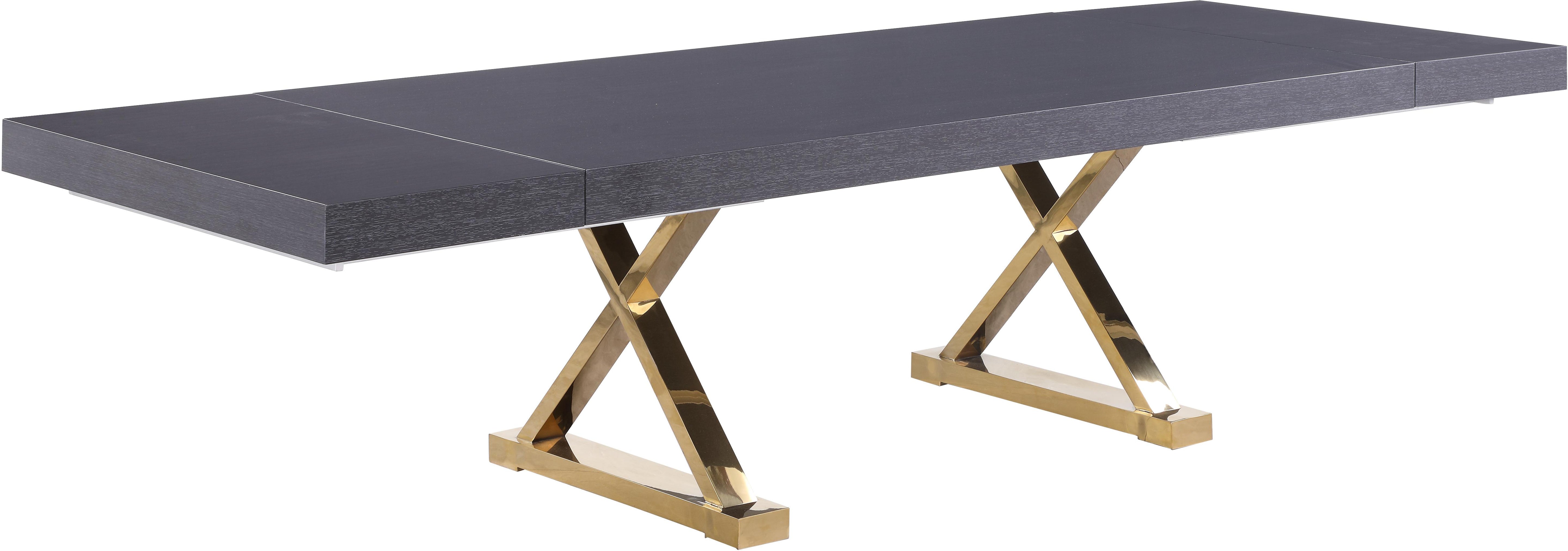 Excel Grey Oak Veneer Lacquer Extendable Dining Table (3 Boxes) - Luxury Home Furniture (MI)