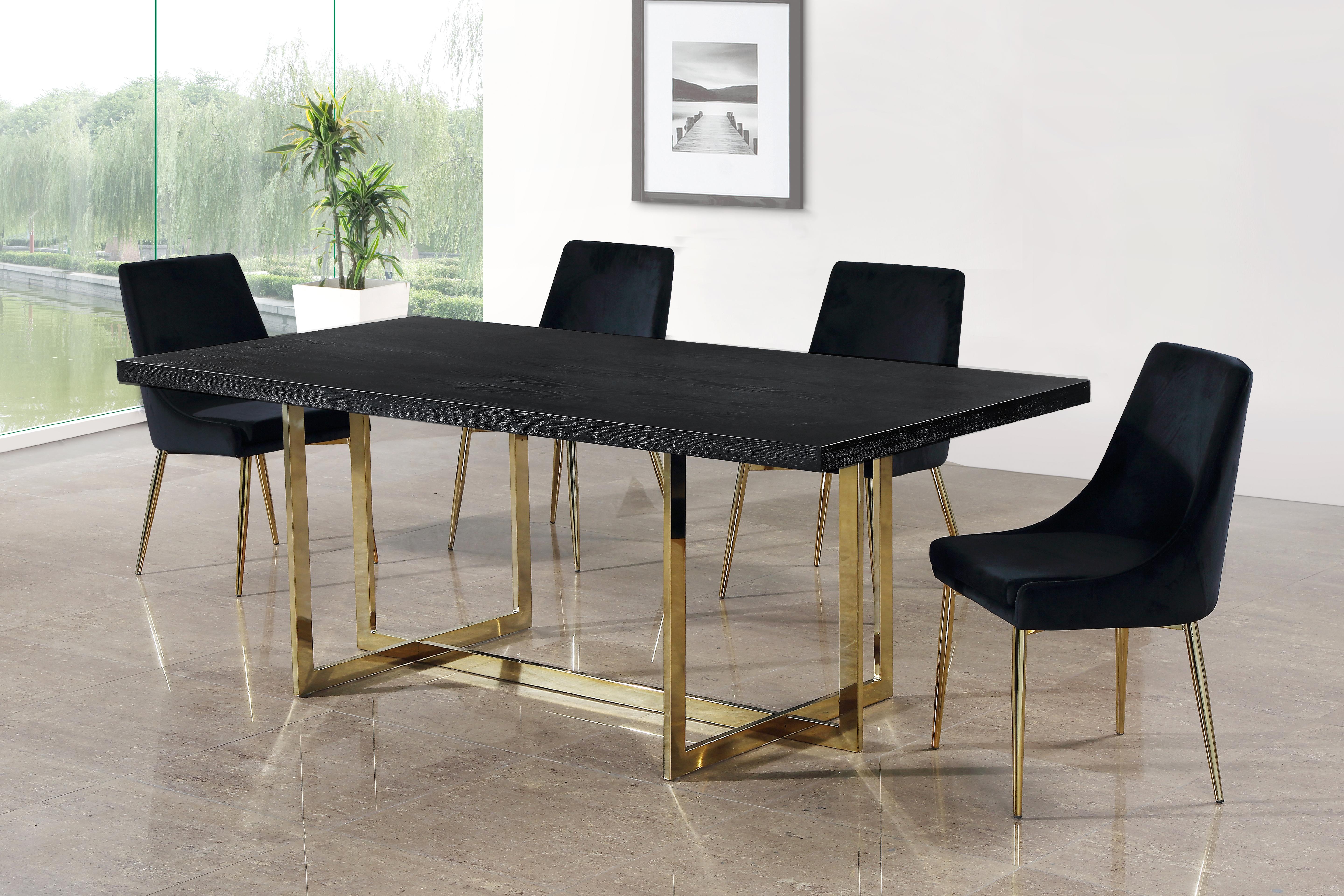 Karina Black Velvet Dining Chair - Luxury Home Furniture (MI)