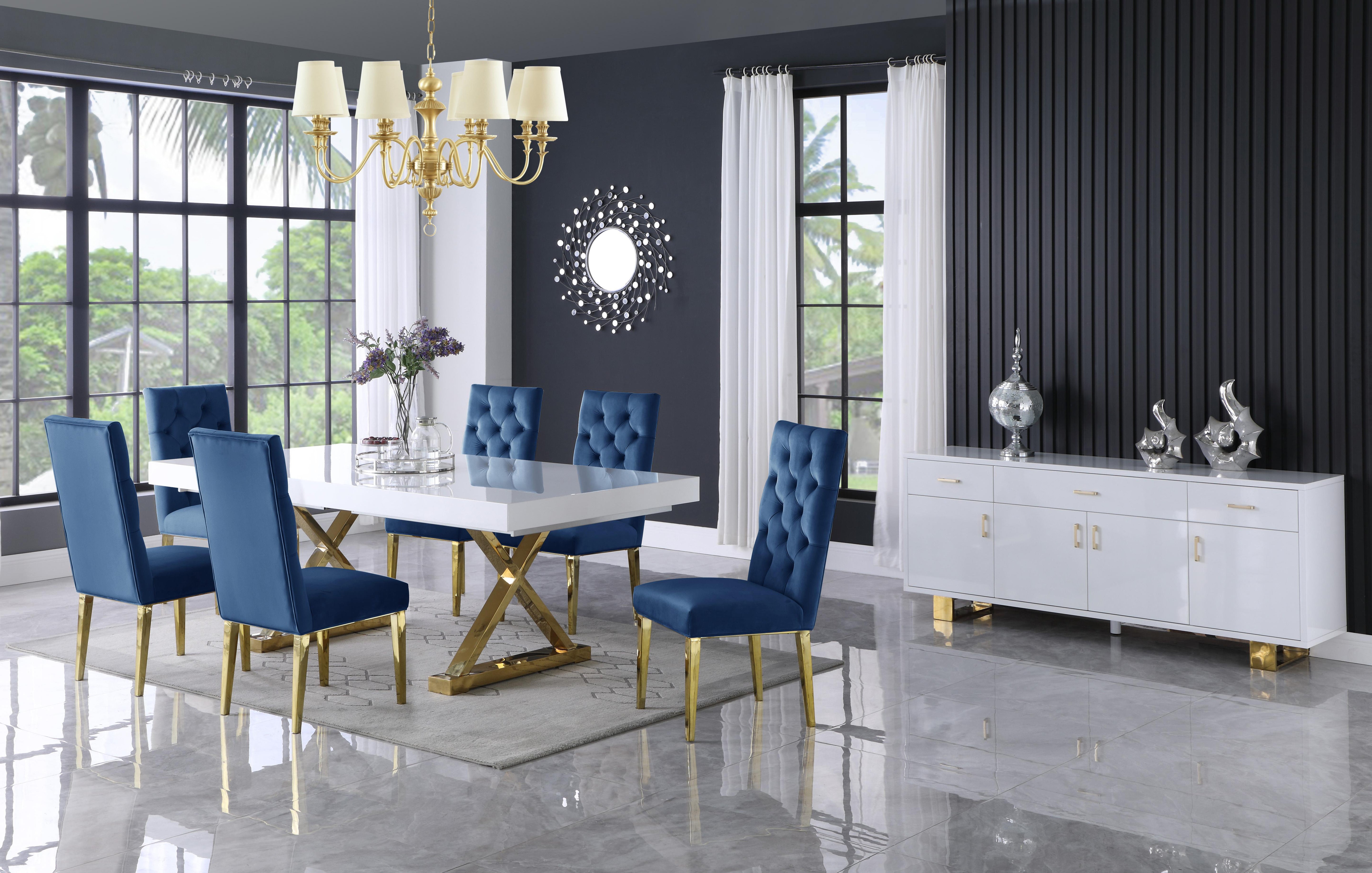 Excel White Lacquer Extendable Dining Table (3 Boxes) - Luxury Home Furniture (MI)