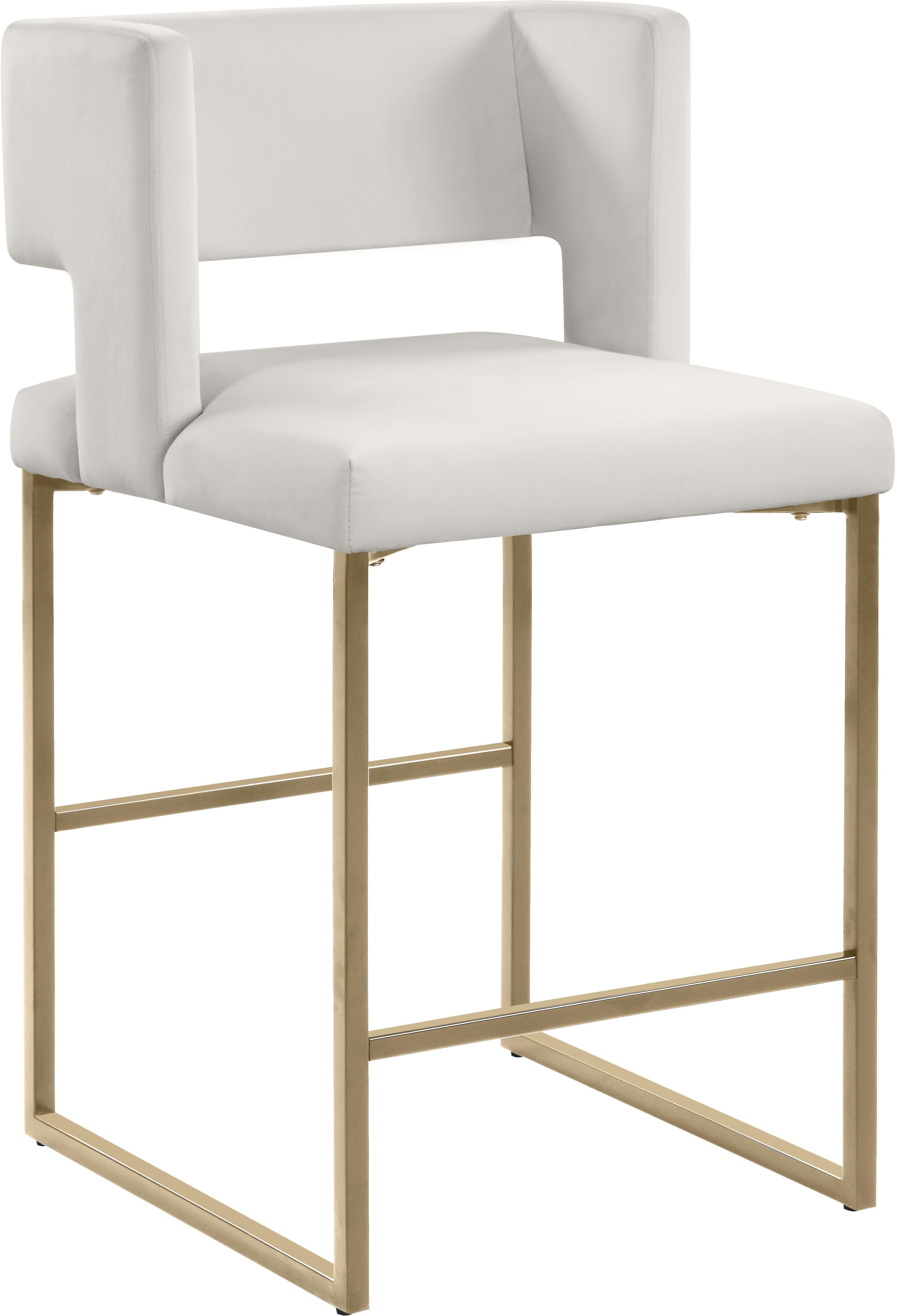 Caleb Cream Velvet Counter Stool - Luxury Home Furniture (MI)