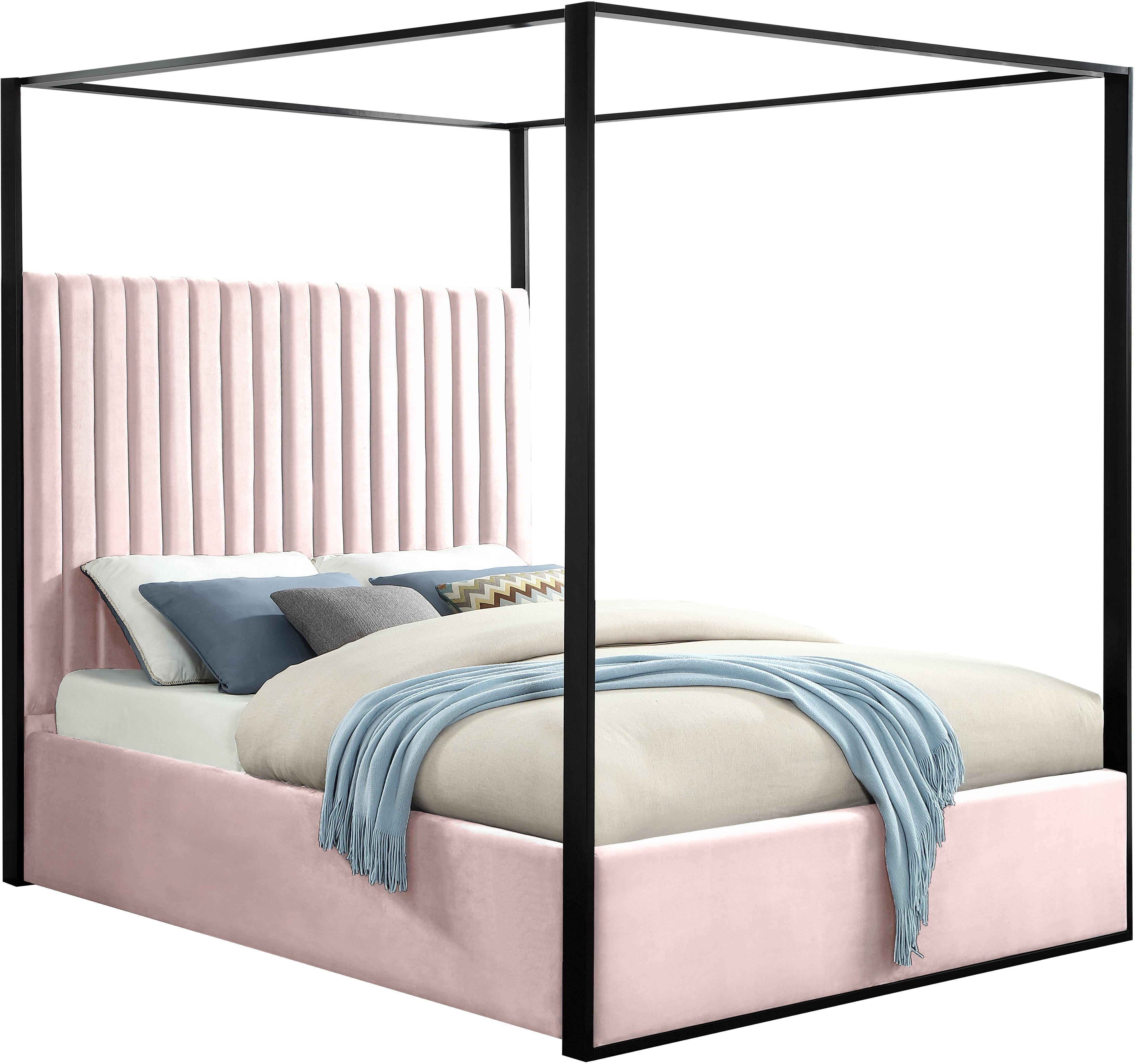 Jax Pink Velvet King Bed - Luxury Home Furniture (MI)