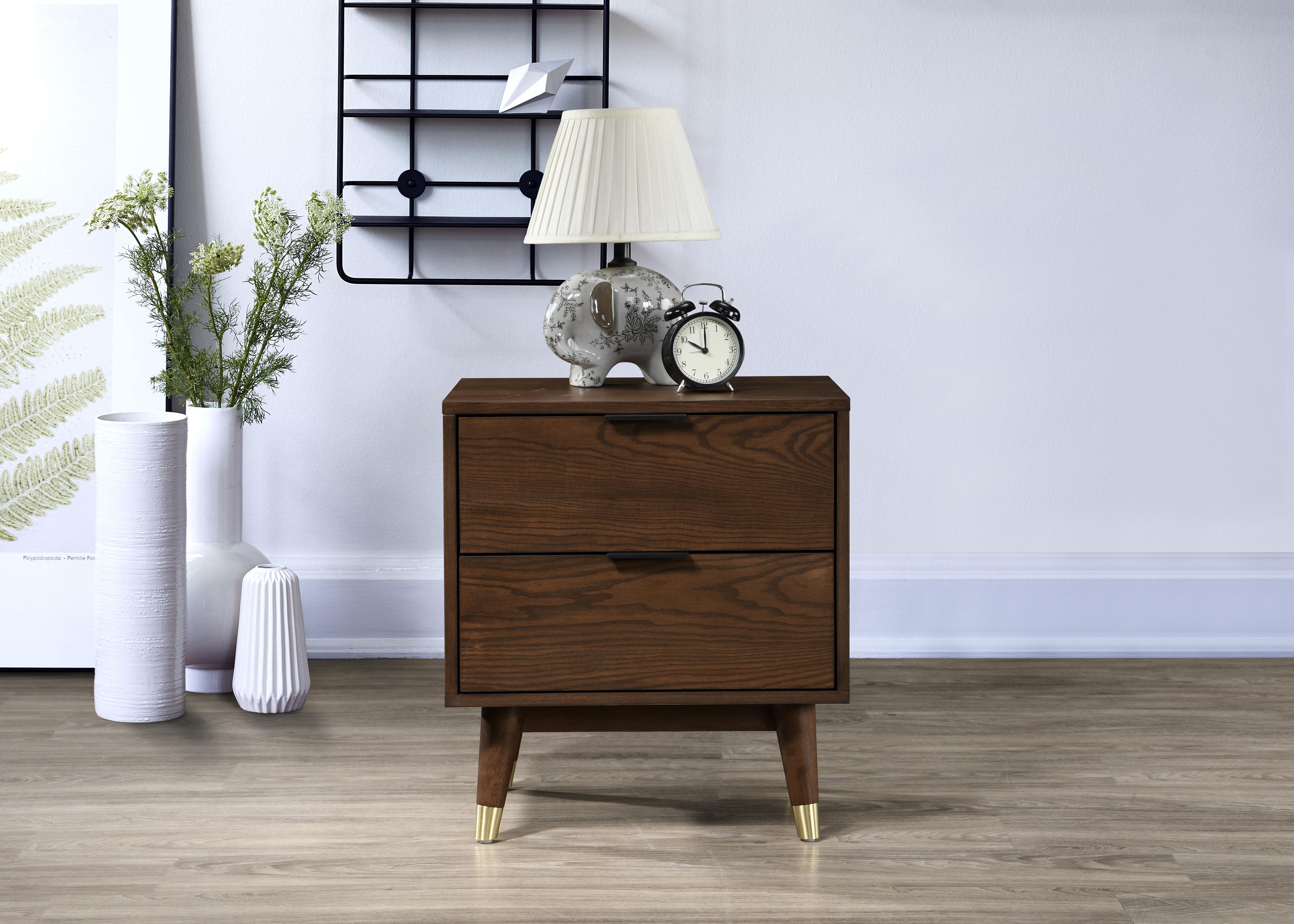 Vance Walnut Night Stand - Luxury Home Furniture (MI)