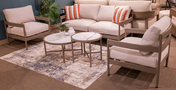 Bluff Trail Outdoor Love/Chairs/Tables Set (Set of 5) - Luxury Home Furniture (MI)
