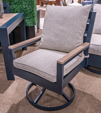 East Beach Outdoor Swivel Chair with Cushion (Set of 2) - Luxury Home Furniture (MI)