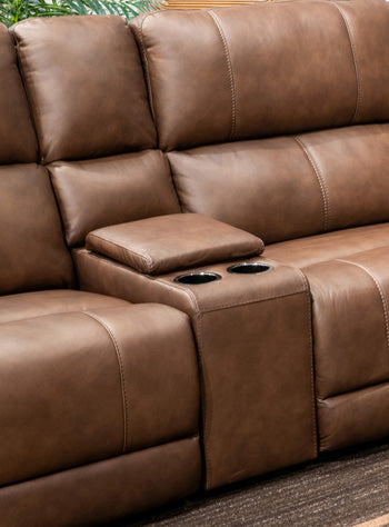 Bleckley Power Reclining Sectional Loveseat with Console - Luxury Home Furniture (MI)