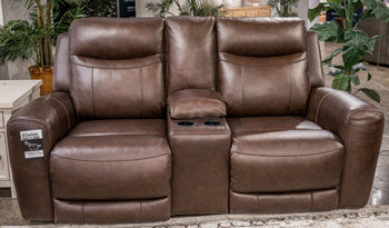 Gravier Power Reclining Loveseat with Console - Luxury Home Furniture (MI)