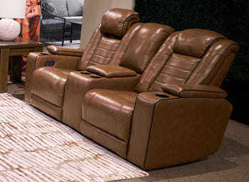 Gruaro Power Reclining Loveseat with Console - Luxury Home Furniture (MI)