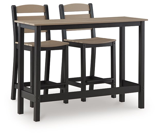 Shoreline Beach Outdoor Counter Table and 2 Barstools - Luxury Home Furniture (MI)