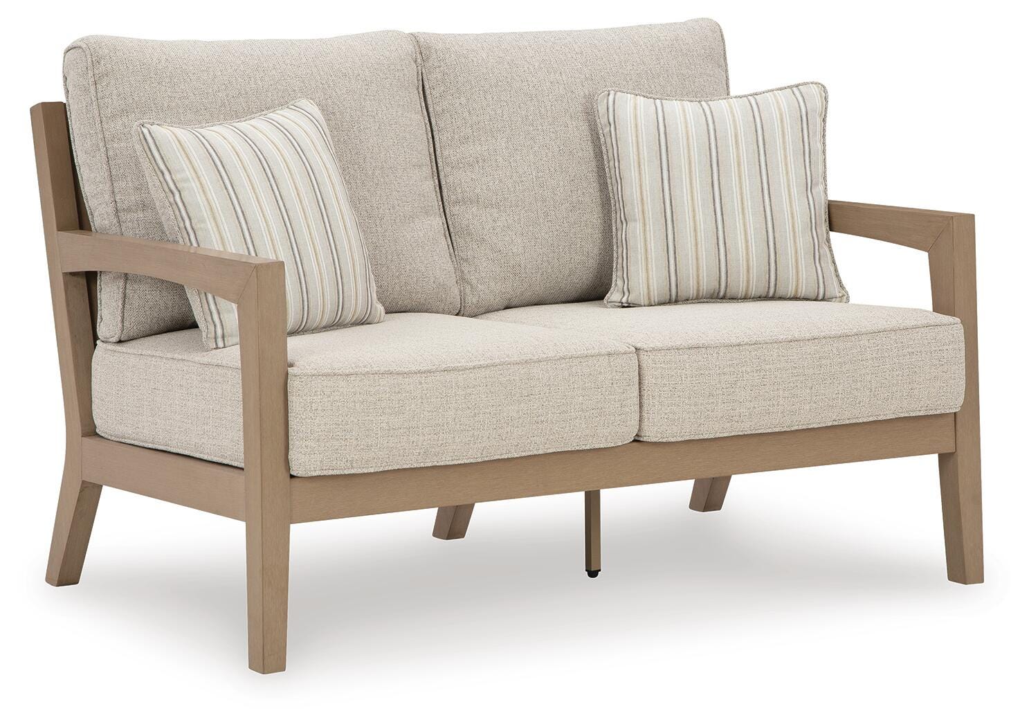 Hallow Creek Outdoor Loveseat with Cushion - Luxury Home Furniture (MI)