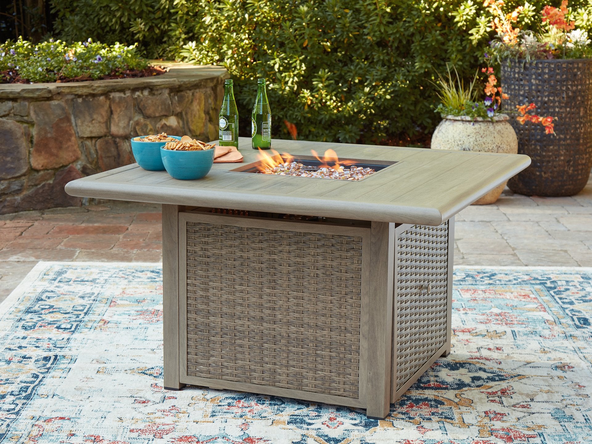Cliff Trails Fire Pit Table - Luxury Home Furniture (MI)