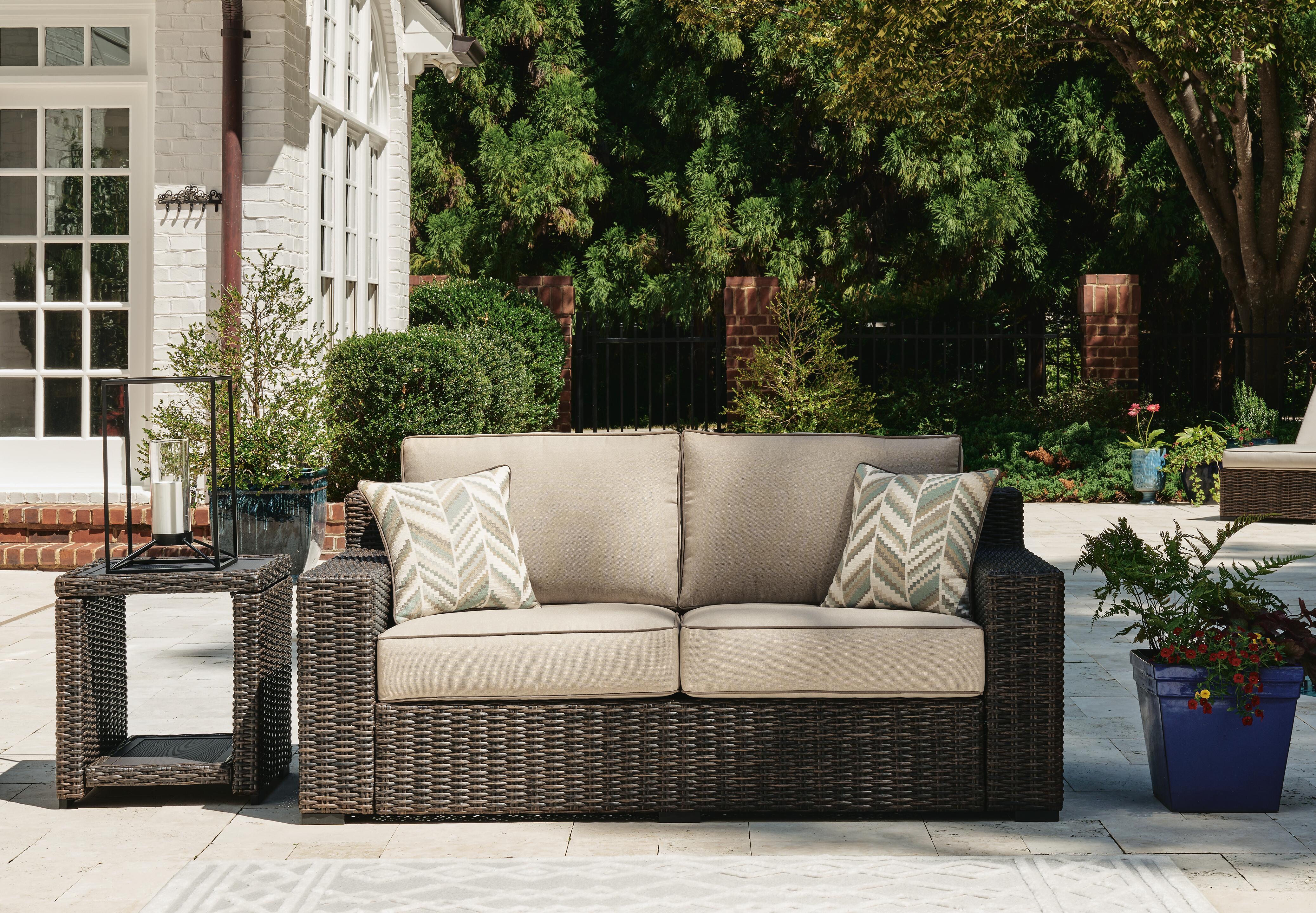 Coastline Bay Outdoor Loveseat with Cushion - Luxury Home Furniture (MI)