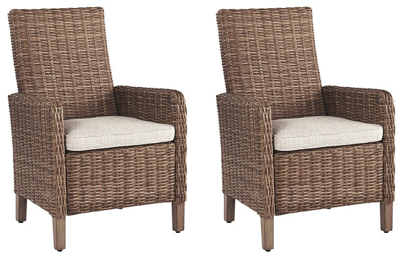 Beachcroft Outdoor Arm Chair with Cushion (Set of 2) - Luxury Home Furniture (MI)