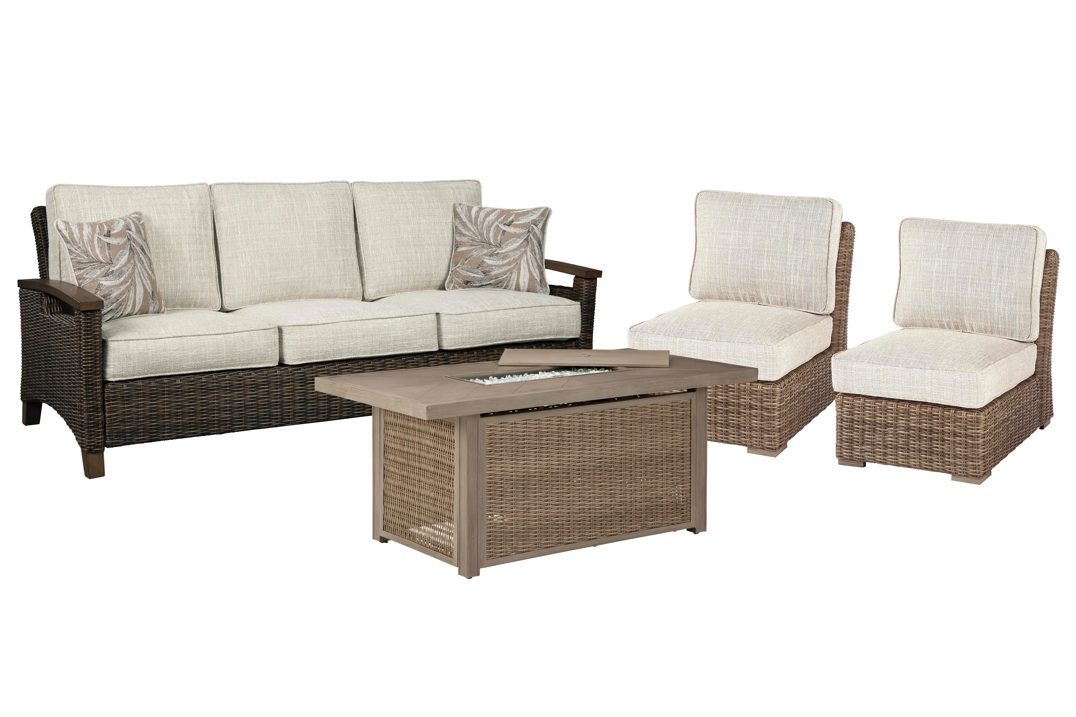 Beachcroft Outdoor Sofa, Lounge Chairs and Fire Pit - Luxury Home Furniture (MI)