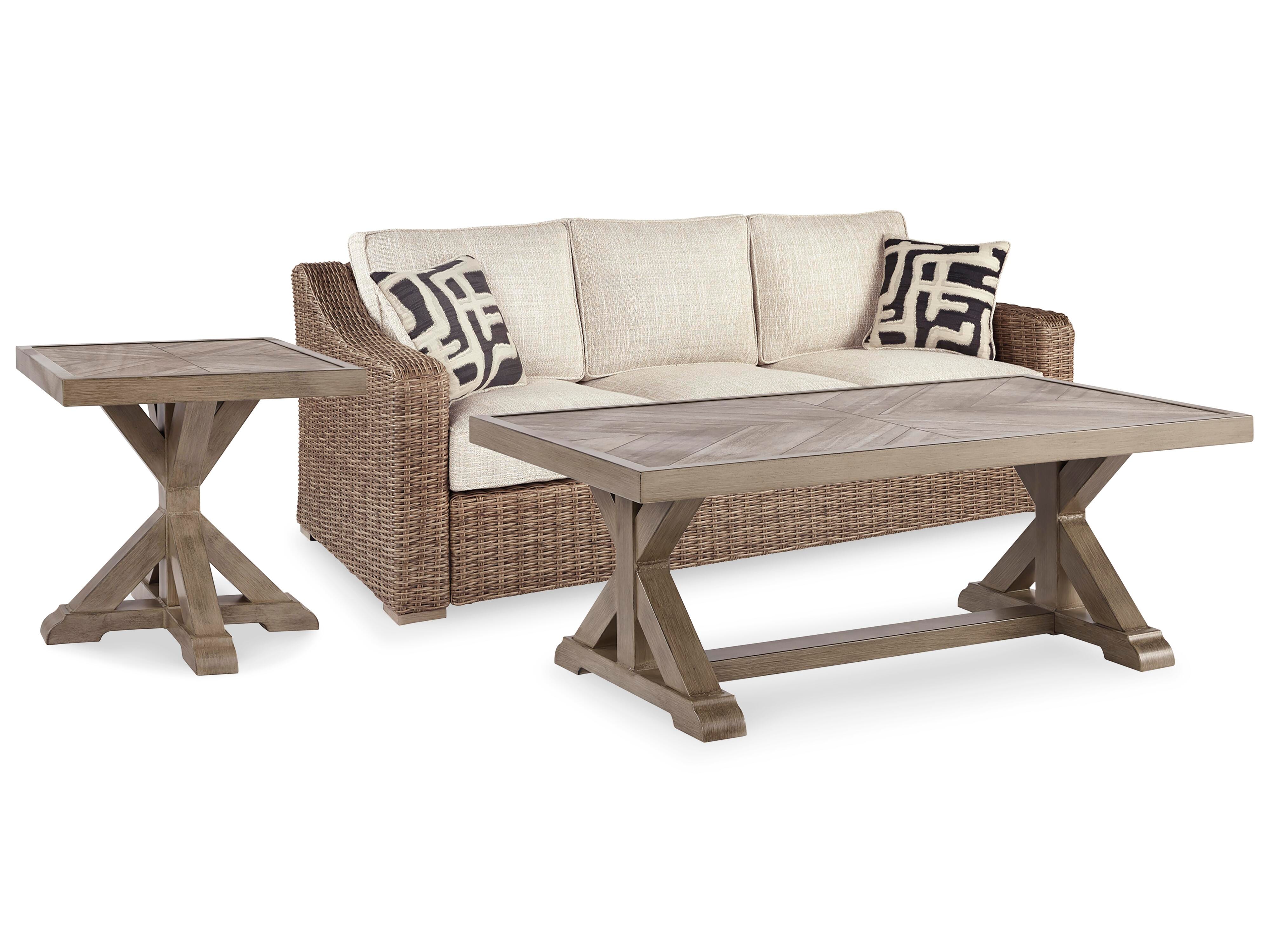 Beachcroft Beachcroft Nuvella Sofa with Coffee and End Table - Luxury Home Furniture (MI)