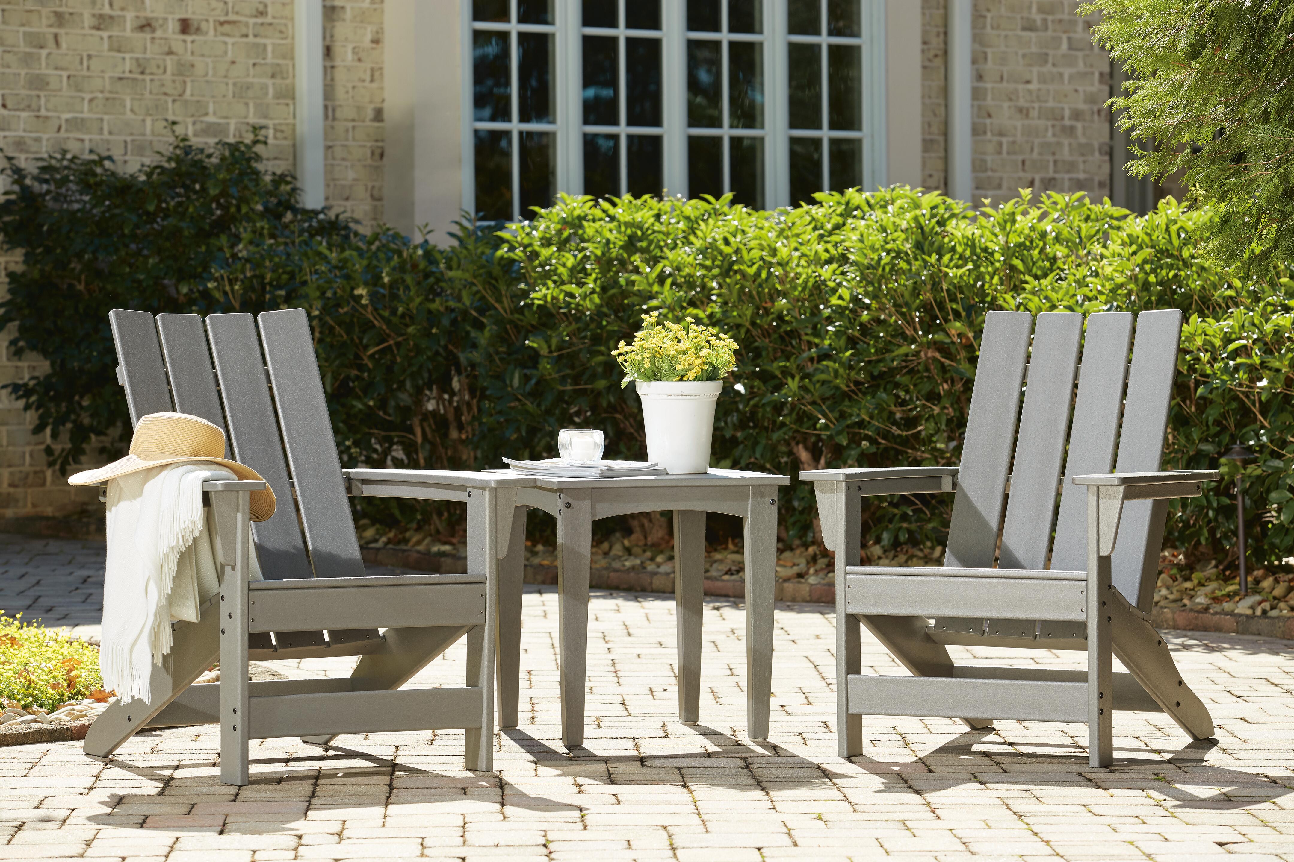Visola Outdoor Adirondack Chair Set with End Table - Luxury Home Furniture (MI)