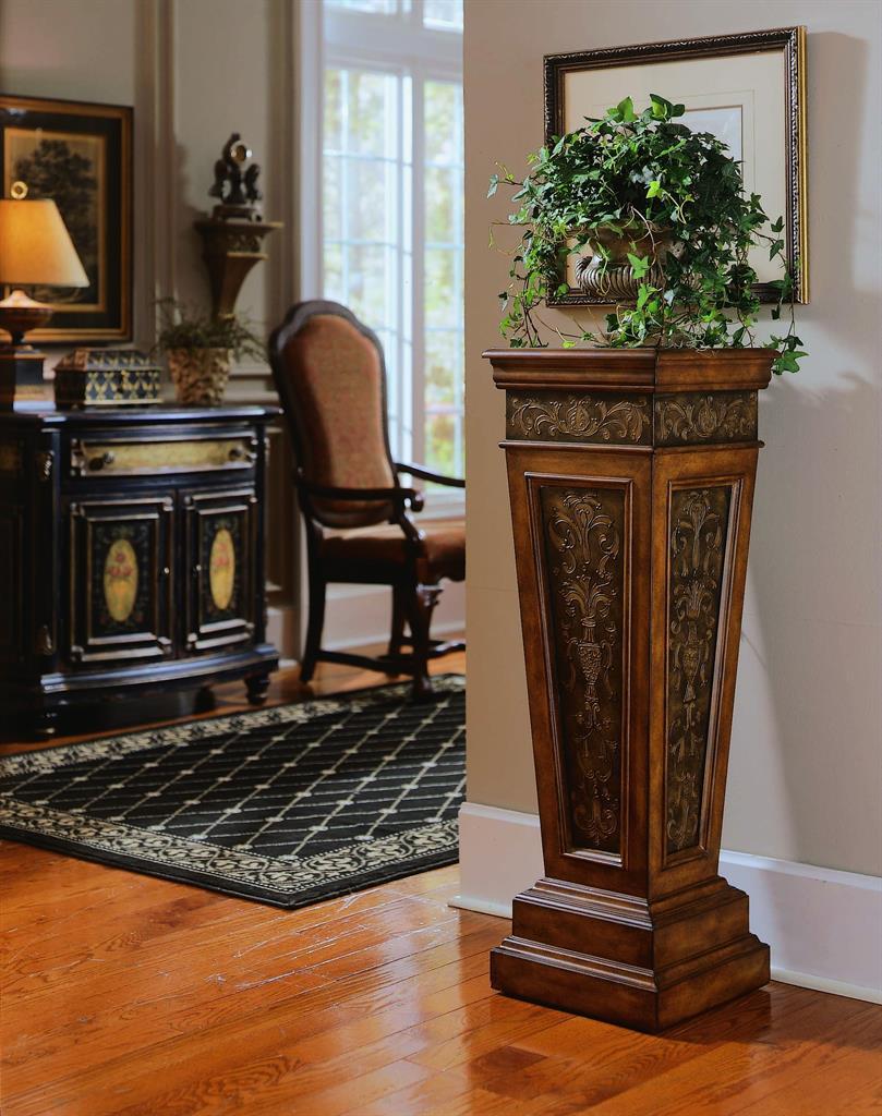 Pulaski Faux Metal Inlay Accent Pedestal - Luxury Home Furniture (MI)