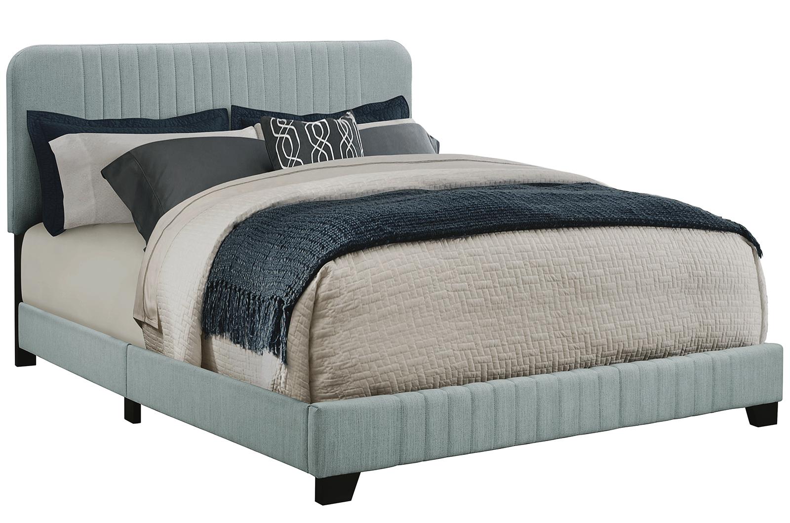 Pulaski ACH All-In-One Queen Channeled Bed in Blue - Luxury Home Furniture (MI)