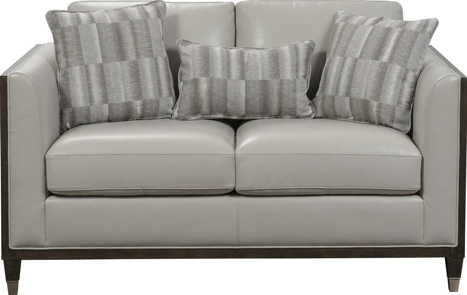 Pulaski Addison Leather Loveseat in Light Grey - Luxury Home Furniture (MI)