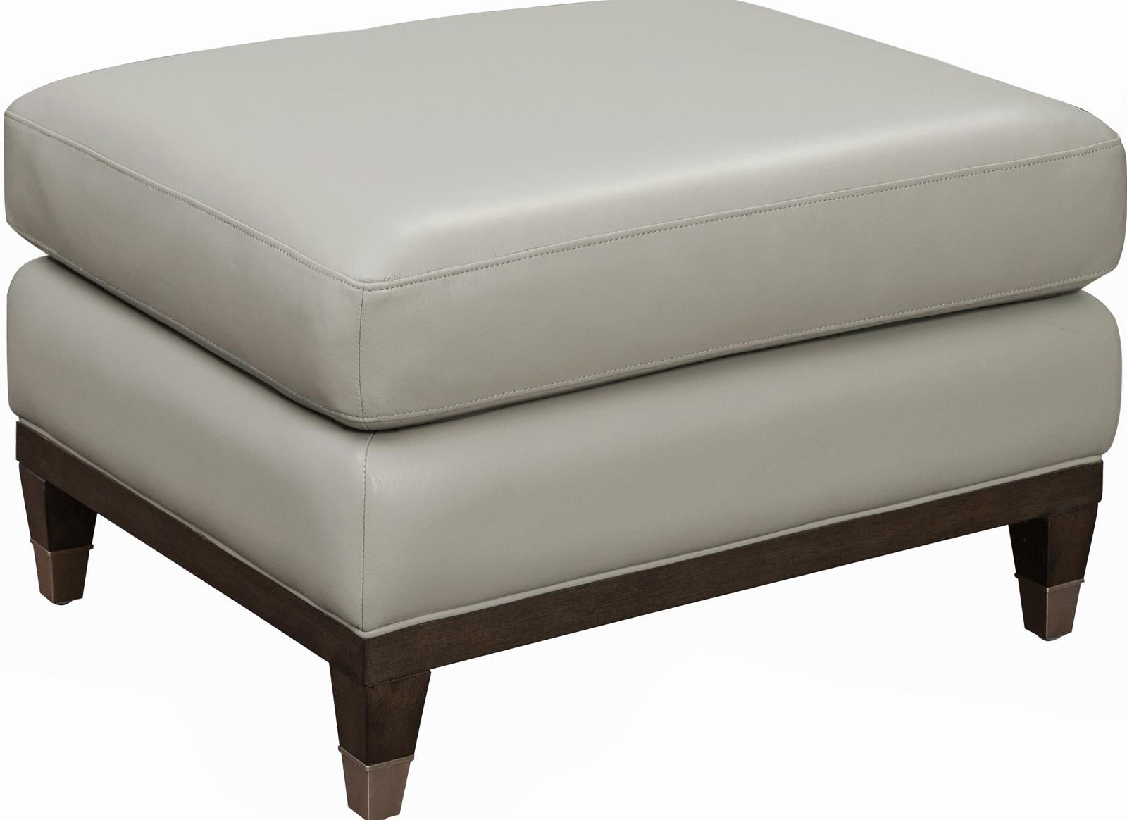 Pulaski Addison Leather Ottoman in Light Grey - Luxury Home Furniture (MI)
