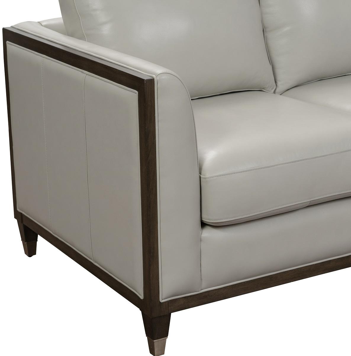 Pulaski Addison Leather Sofa in Light Grey - Luxury Home Furniture (MI)