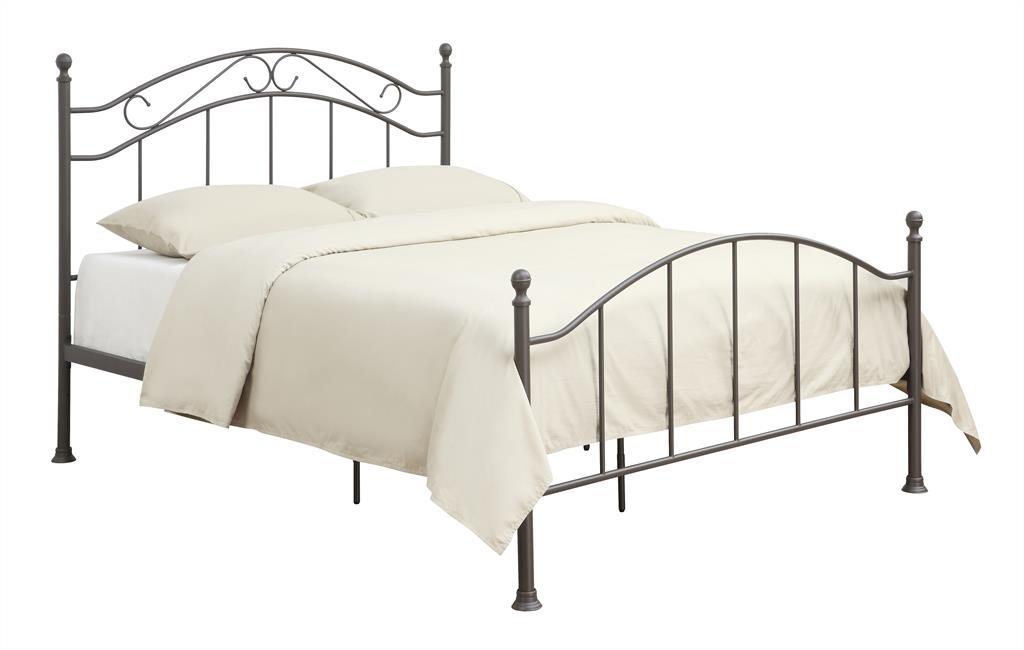 Pulaski All-in-One Brown "Scroll" Metal Queen Bed