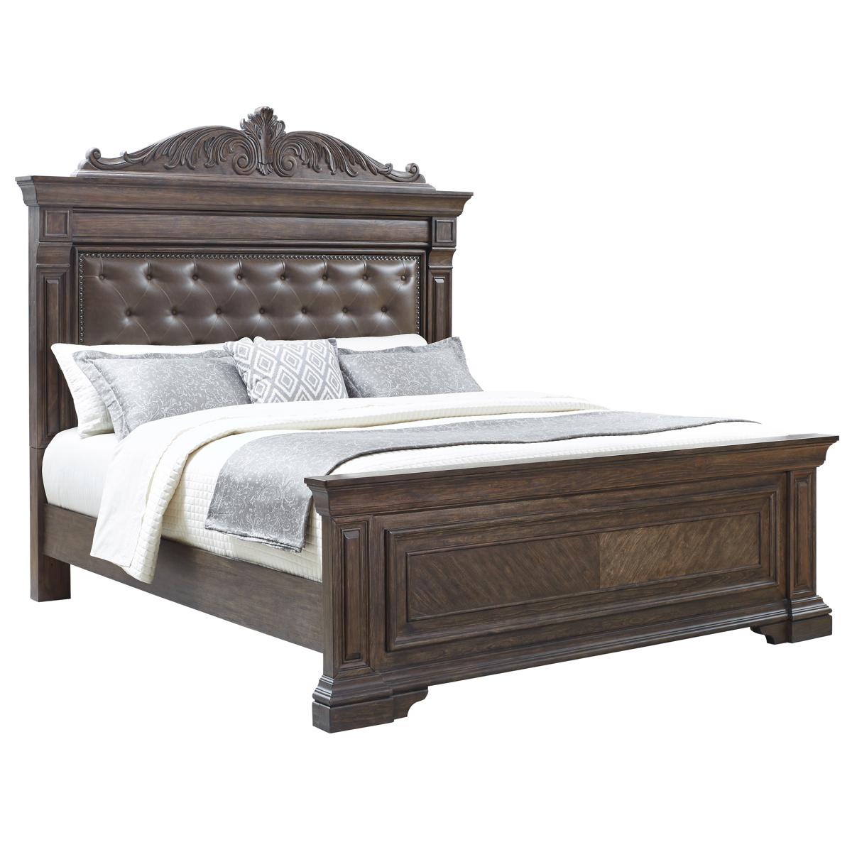 Pulaski Bedford Heights King Panel Bed in Estate Brown - Luxury Home Furniture (MI)