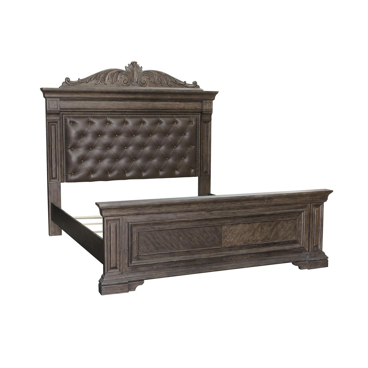 Pulaski Bedford Heights King Panel Bed in Estate Brown - Luxury Home Furniture (MI)