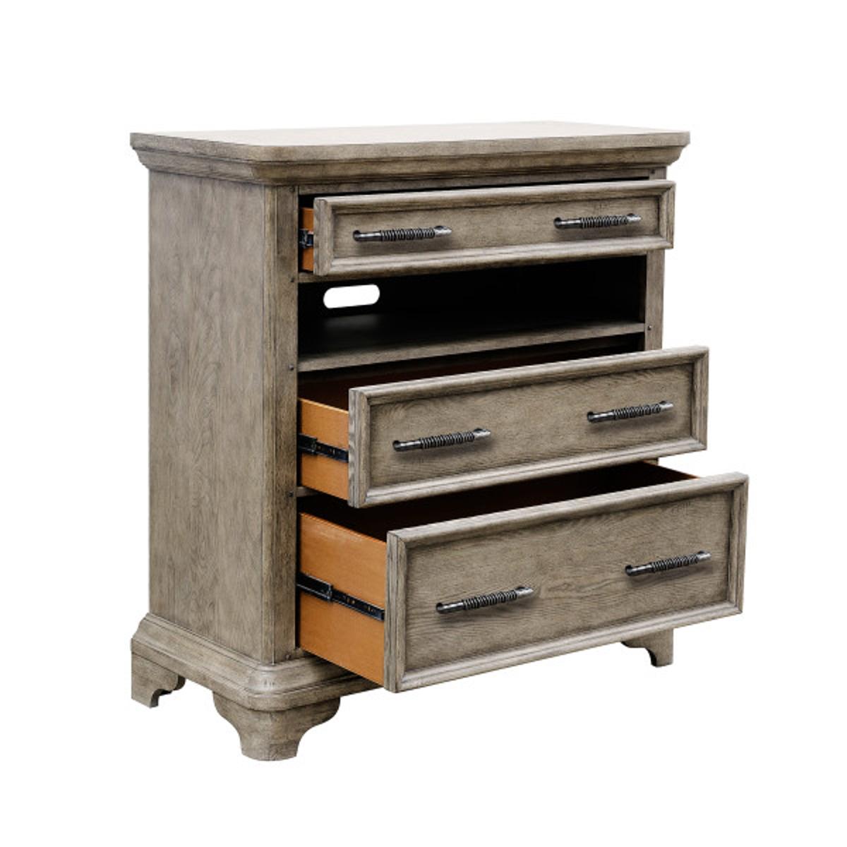 Pulaski Bristol Drawer Media Chest in Elm Brown - Luxury Home Furniture (MI)