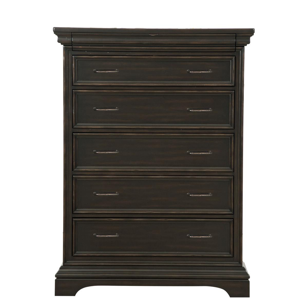 Pulaski Caldwell Drawer Chest in Dark Wood - Luxury Home Furniture (MI)