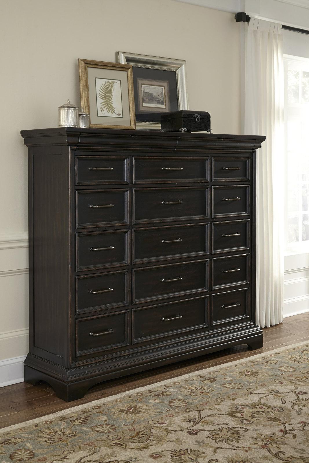 Pulaski Caldwell Master Chest in Dark Wood - Luxury Home Furniture (MI)