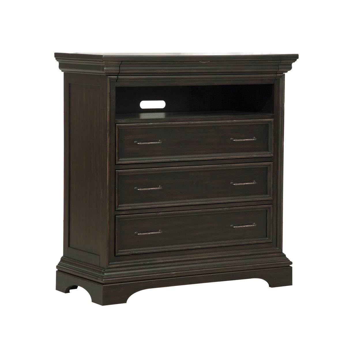 Pulaski Caldwell Media Chest in Dark Wood - Luxury Home Furniture (MI)