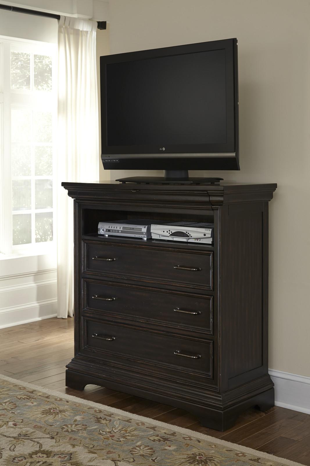 Pulaski Caldwell Media Chest in Dark Wood - Luxury Home Furniture (MI)