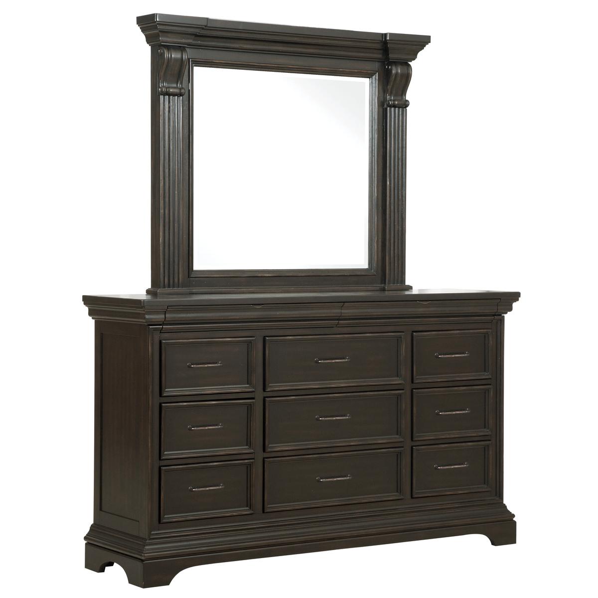 Pulaski Caldwell Mirror in Dark Wood - Luxury Home Furniture (MI)