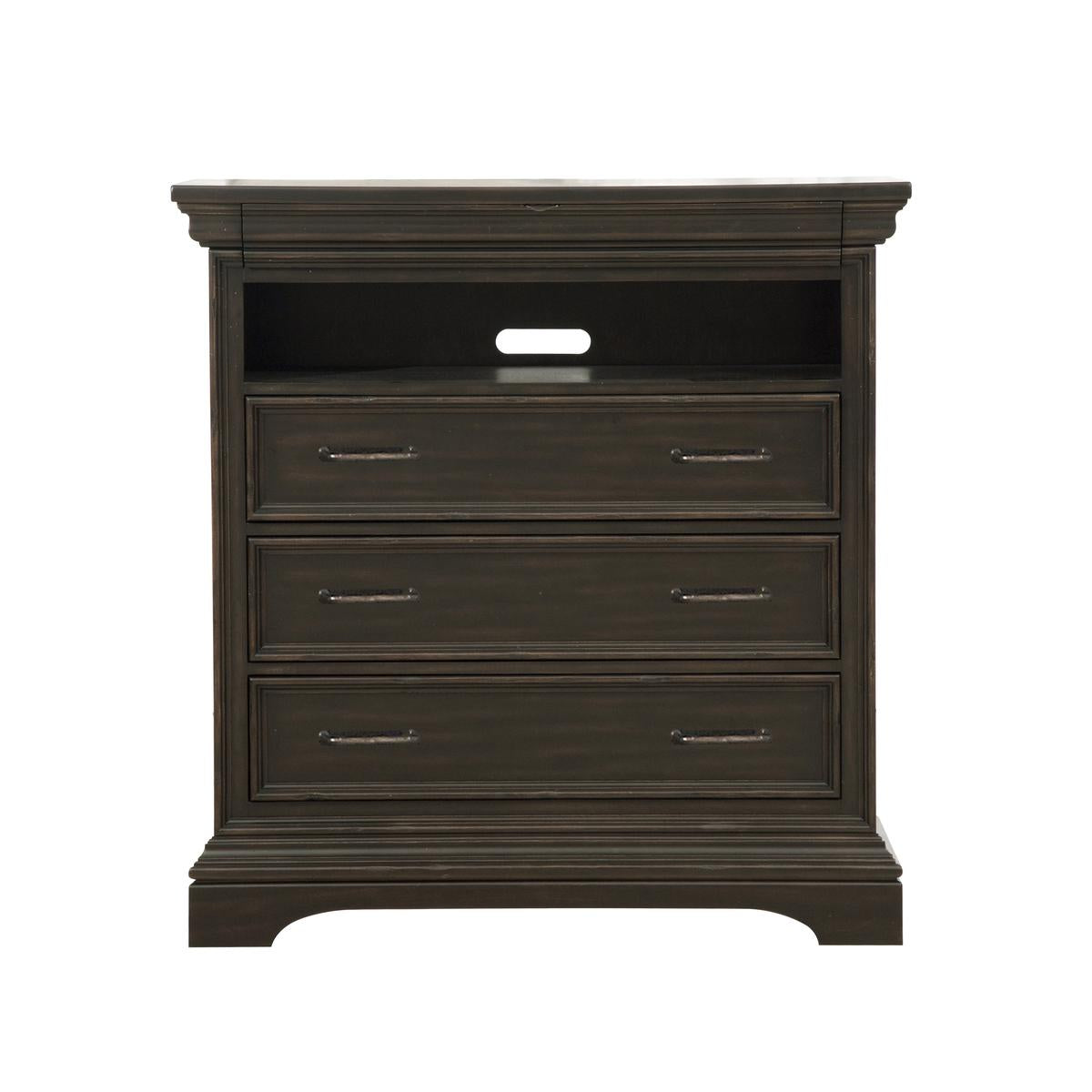 Pulaski Caldwell Media Chest in Dark Wood - Luxury Home Furniture (MI)