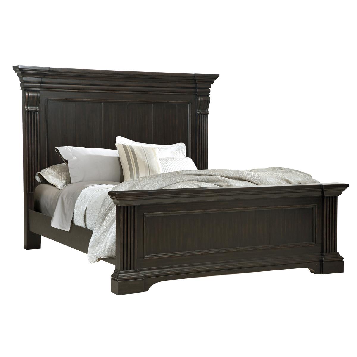 Pulaski Caldwell King Panel Bed in Dark Wood