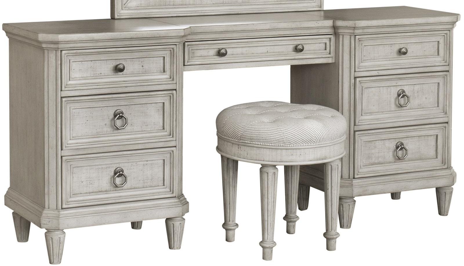 Pulaski Campbell Street 7 Drawer Vanity in Vanilla Cream - Luxury Home Furniture (MI)
