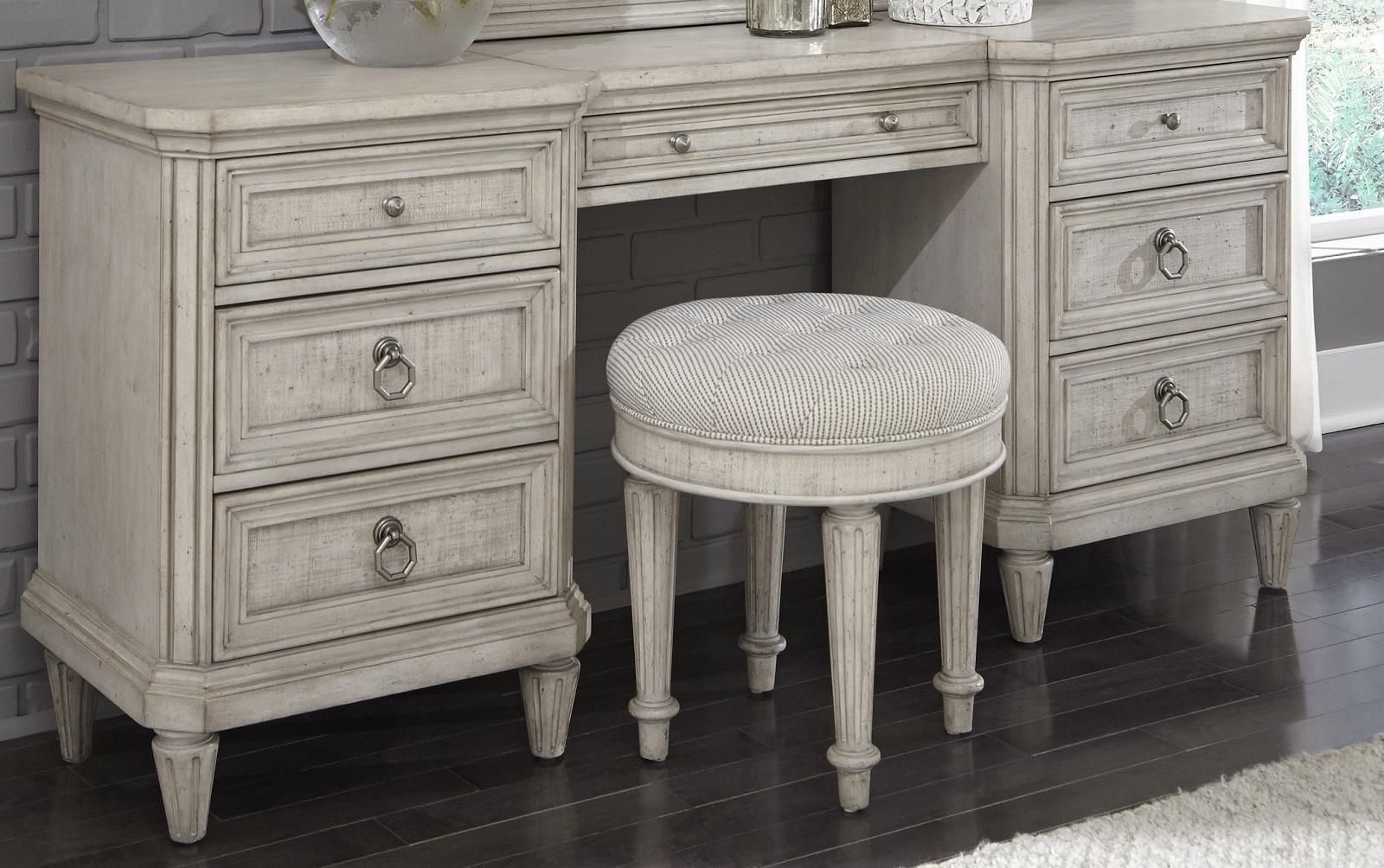 Pulaski Campbell Street 7 Drawer Vanity in Vanilla Cream - Luxury Home Furniture (MI)