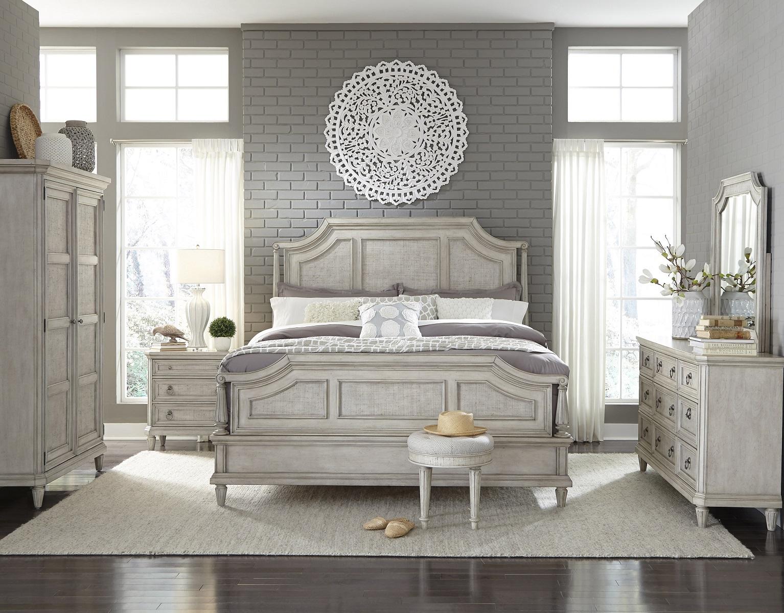 Pulaski Campbell Street King Panel Bed in Vanilla Cream - Luxury Home Furniture (MI)