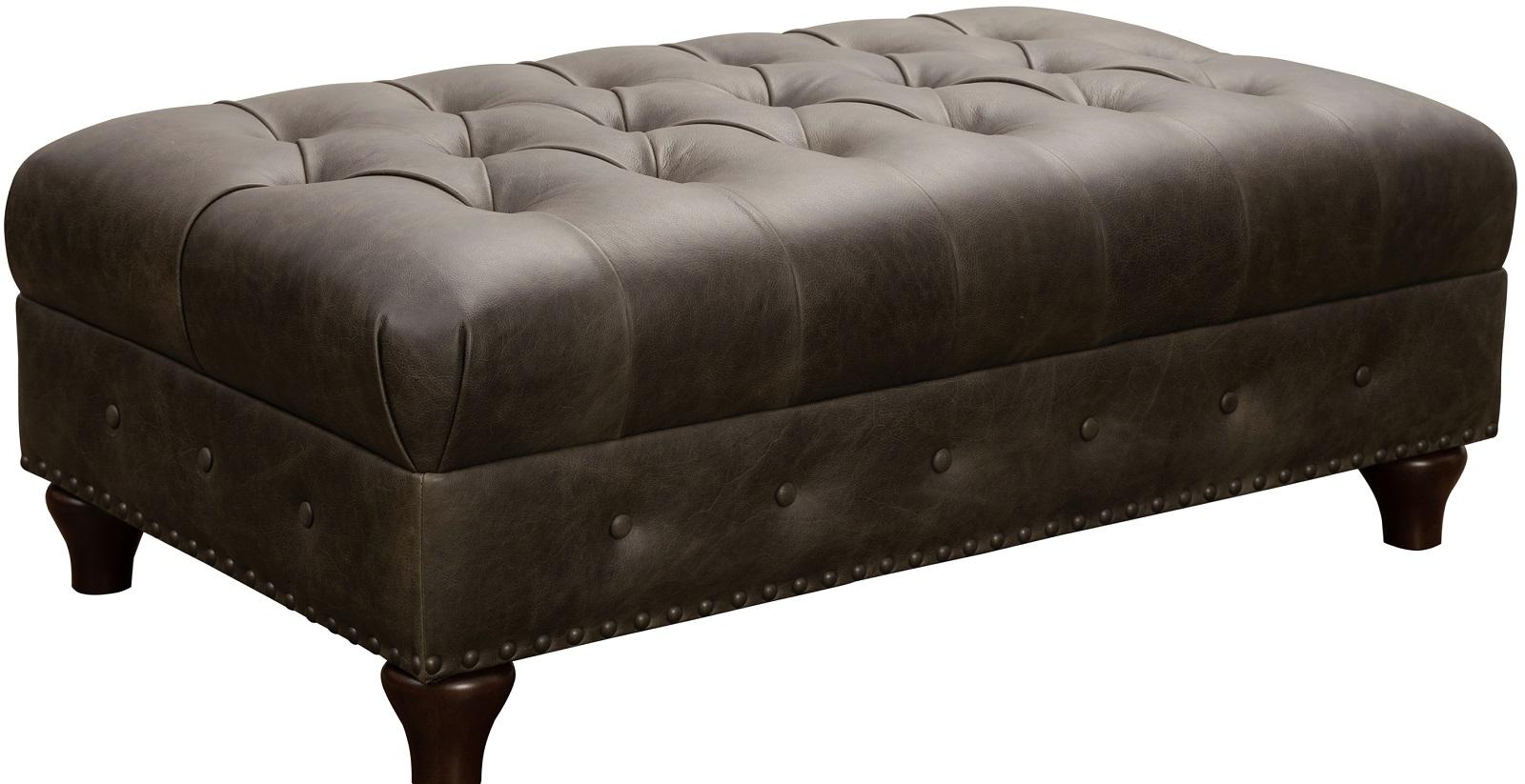 Pulaski Charlie Leather Cocktail Ottoman in Heritage Brown - Luxury Home Furniture (MI)